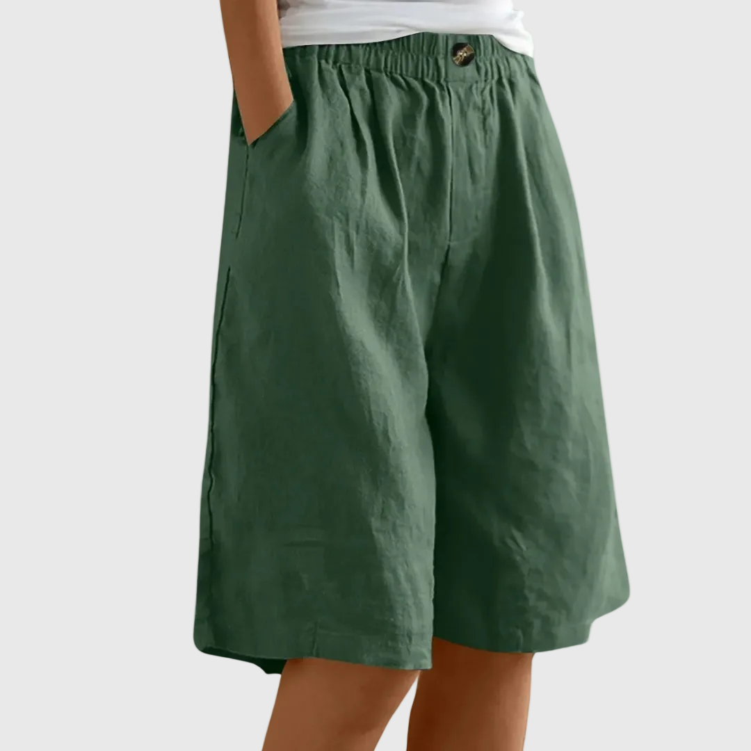 Juliette - Wide-Leg Elastic-Waist Shorts