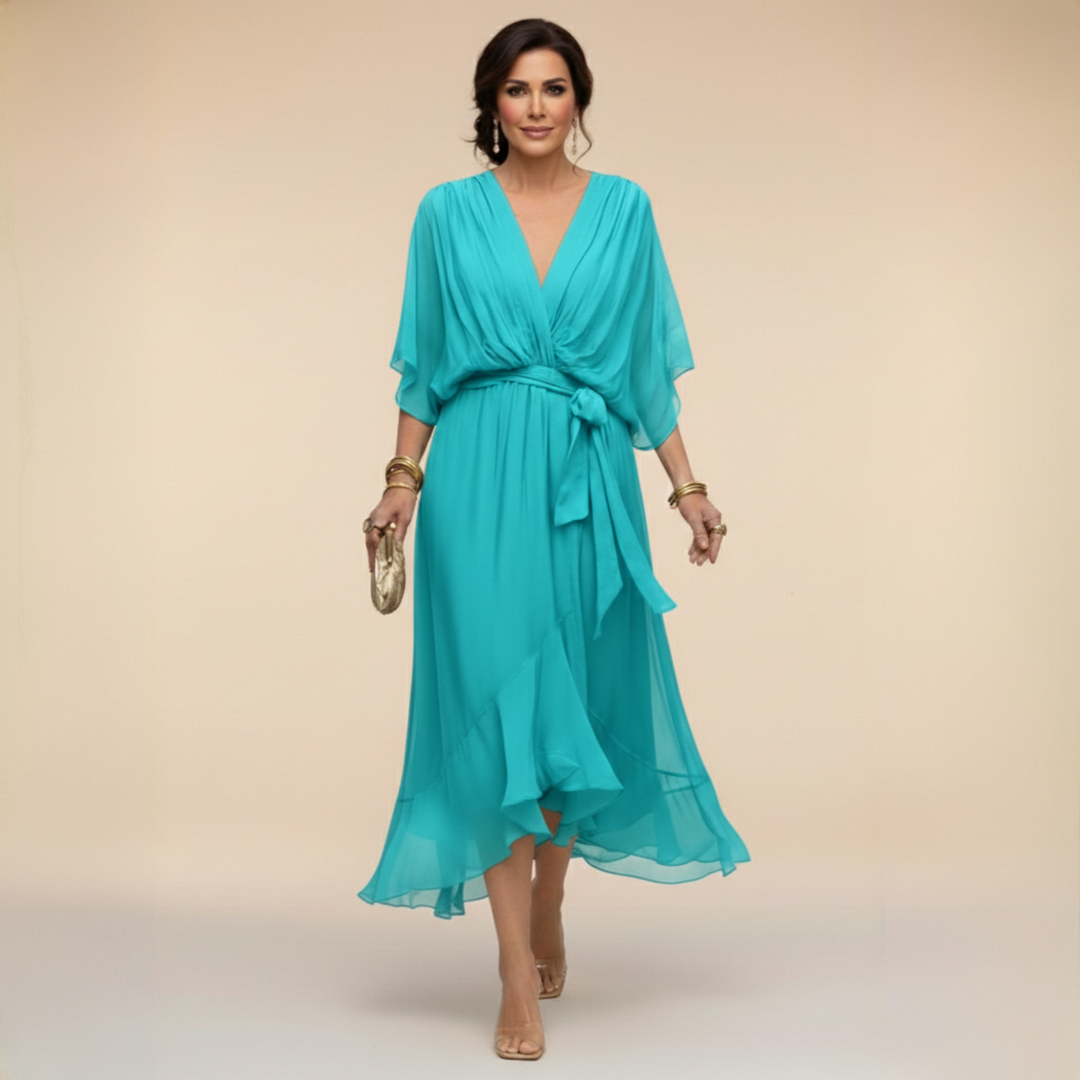 Cleve | Flowing V-Neck Silhouette Dress
