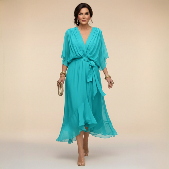 Cleve | Flowing V-Neck Silhouette Dress