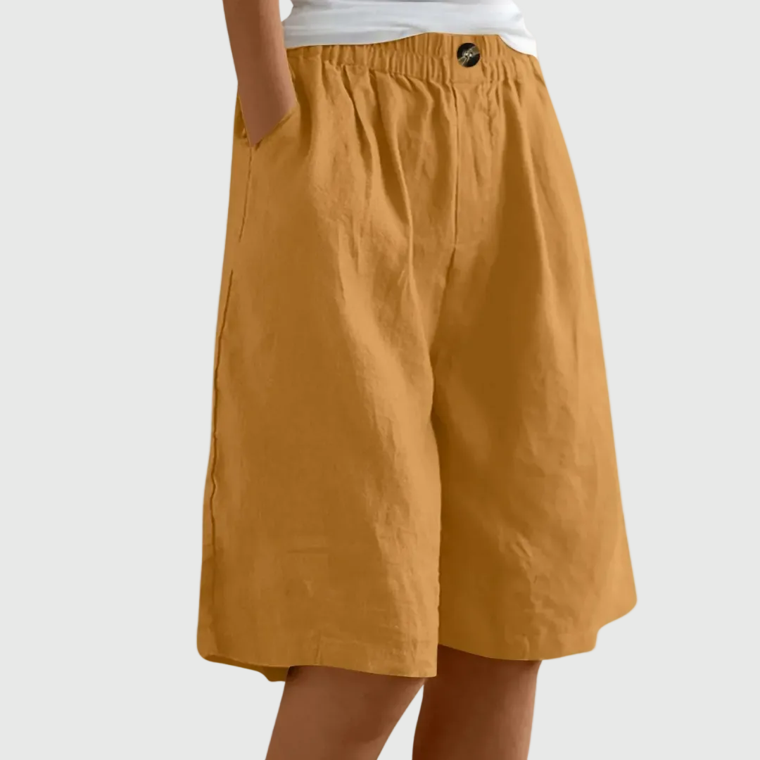 Juliette - Wide-Leg Elastic-Waist Shorts