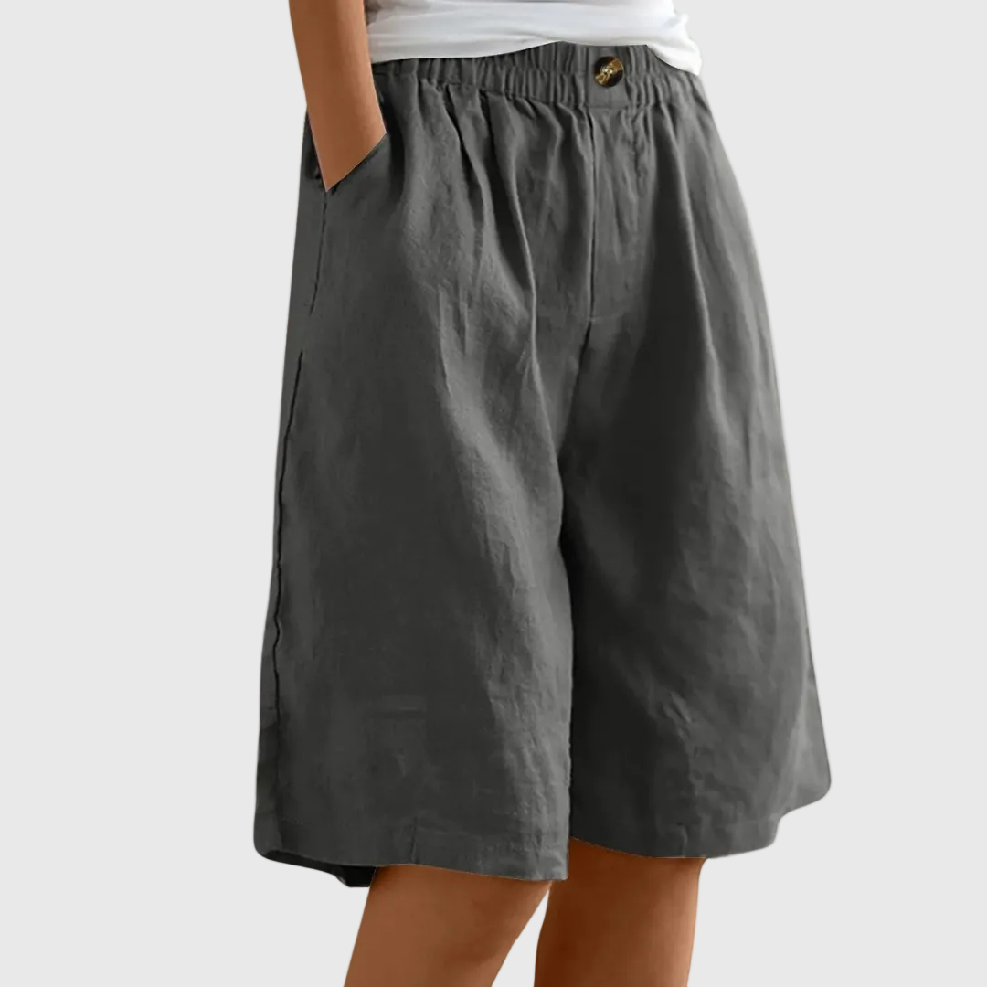 Juliette - Wide-Leg Elastic-Waist Shorts
