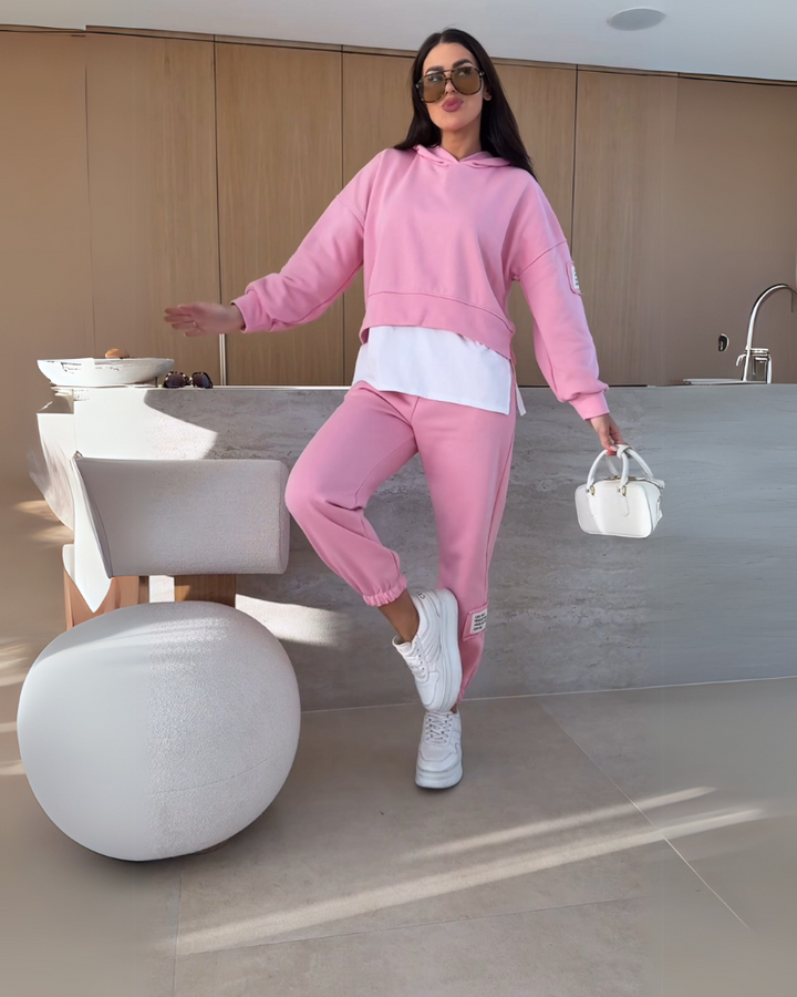 BELANI - Hooded Casual Sweatshirt Set