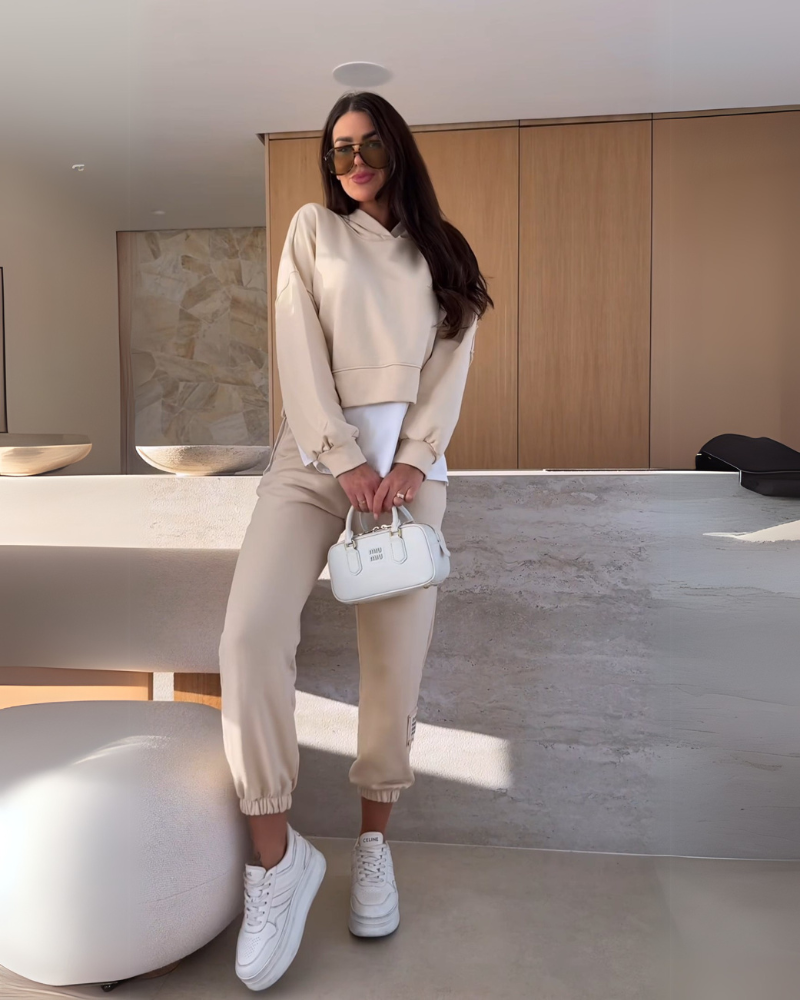 BELANI - Hooded Casual Sweatshirt Set