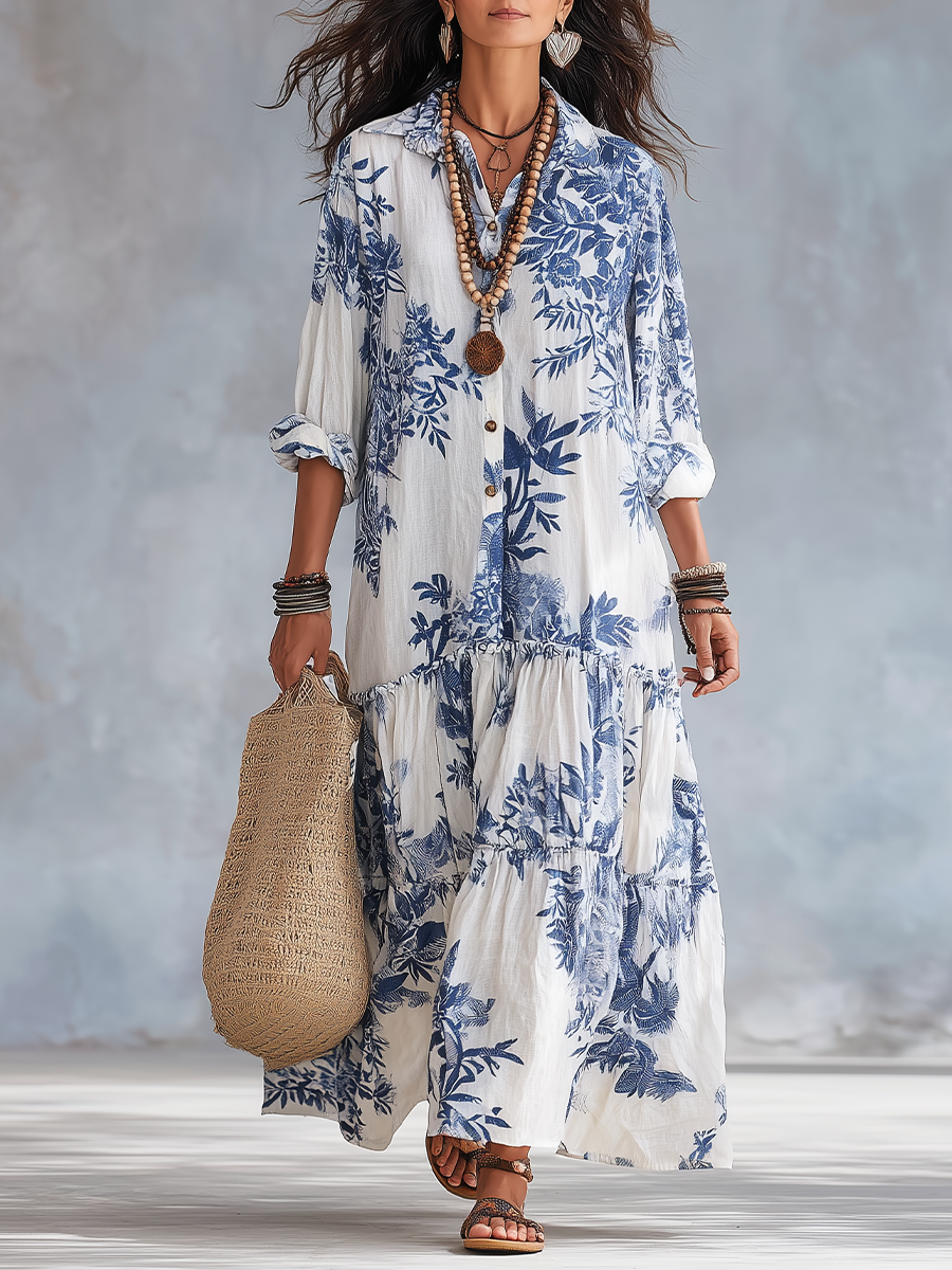 Carissa - Bohemian Floral Tiered Maxi Dress