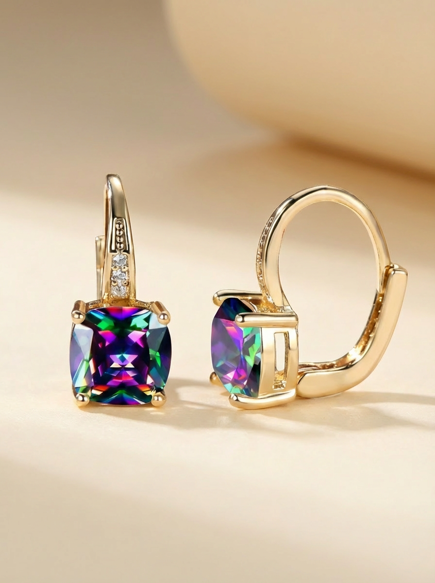 Elegant hoop earrings with sparkling stones