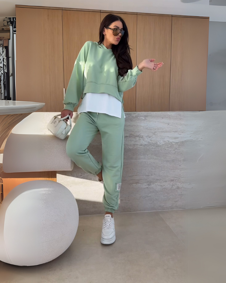 BELANI - Hooded Casual Sweatshirt Set