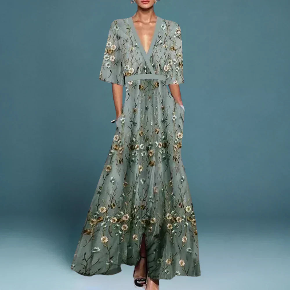 Amy™ | Elegant Maxi Dress with Floral Pattern