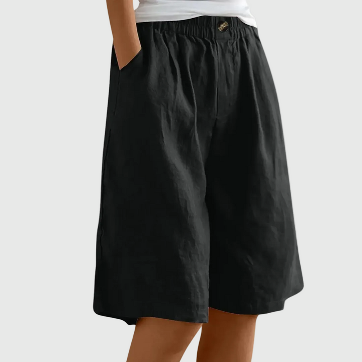Juliette - Wide-Leg Elastic-Waist Shorts