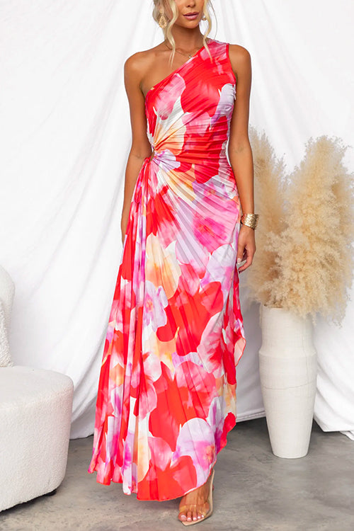 Odette - Pleated One-Shoulder Dress