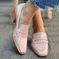 Nola | MOCASSINS WITH WIDE HEEL SHINY