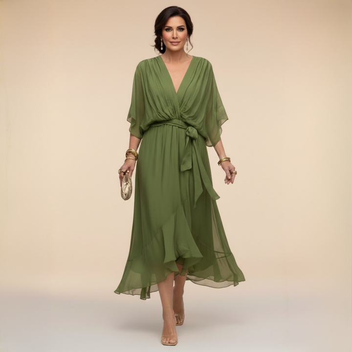 Cleve | Flowing V-Neck Silhouette Dress