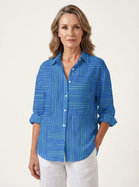 Feline | Azure Stripe Blouse
