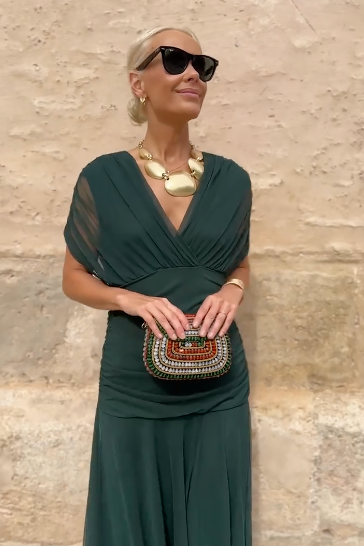 Bella™ | Elegant V-neck Fantasy Party Maxi Dress