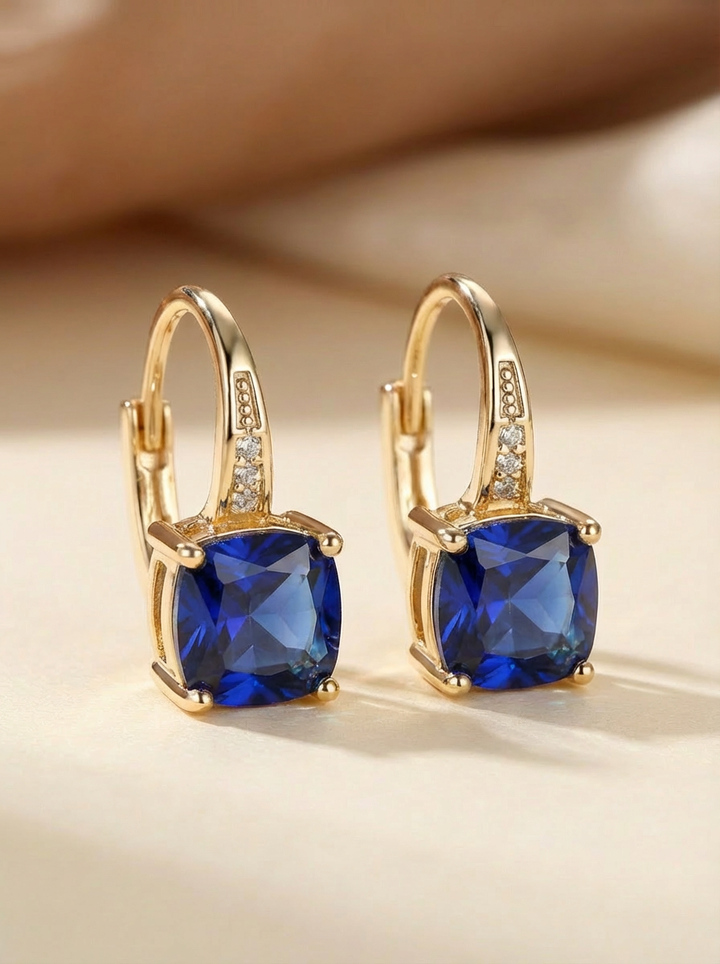 Elegant hoop earrings with sparkling stones