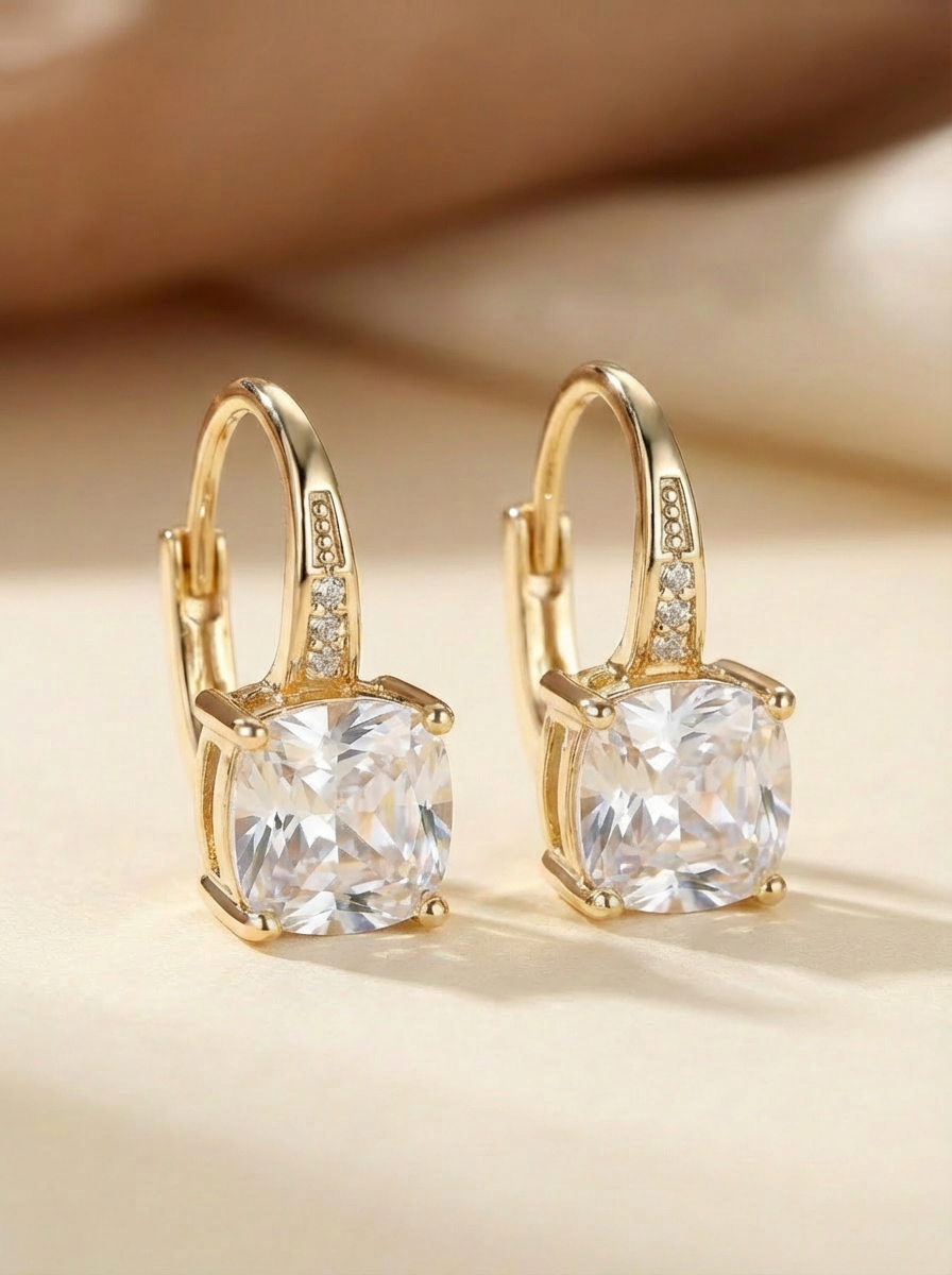 Elegant hoop earrings with sparkling stones
