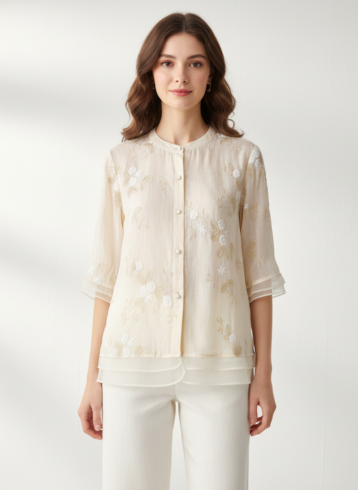 Althea Embroidered Cotton Blouse