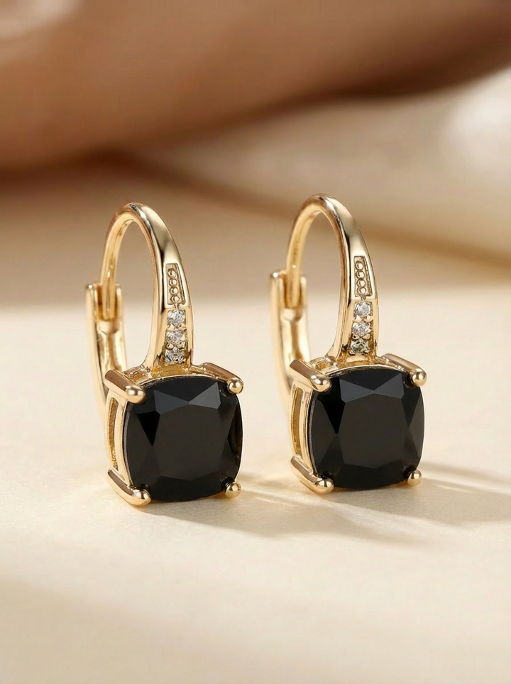 Elegant hoop earrings with sparkling stones