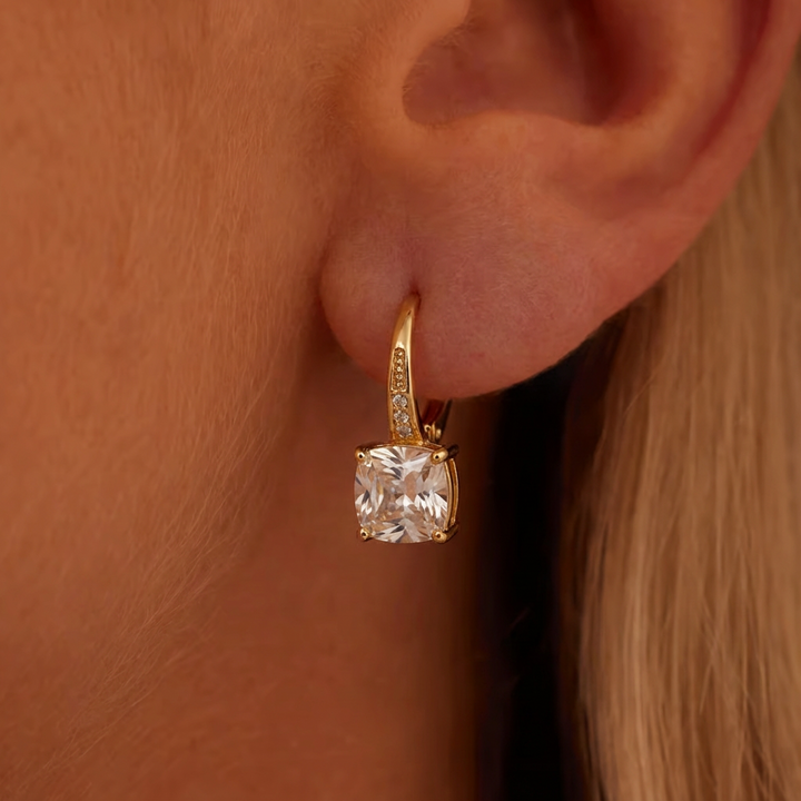 Elegant hoop earrings with sparkling stones