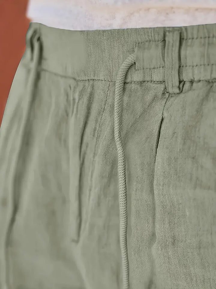 Rovello | WIDE LINEN PANTS WITH DRAWSTRING