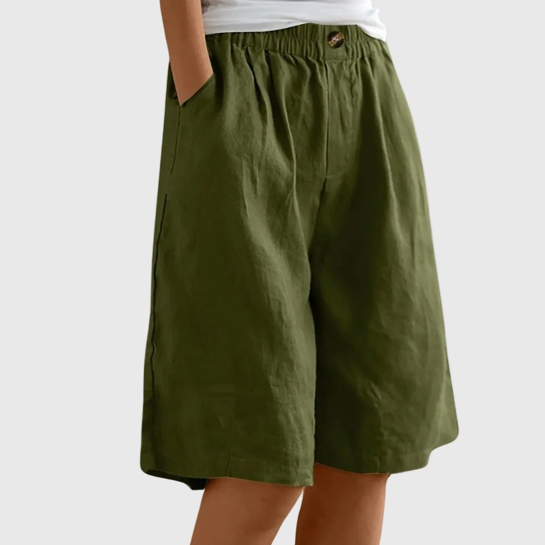 Juliette - Wide-Leg Elastic-Waist Shorts