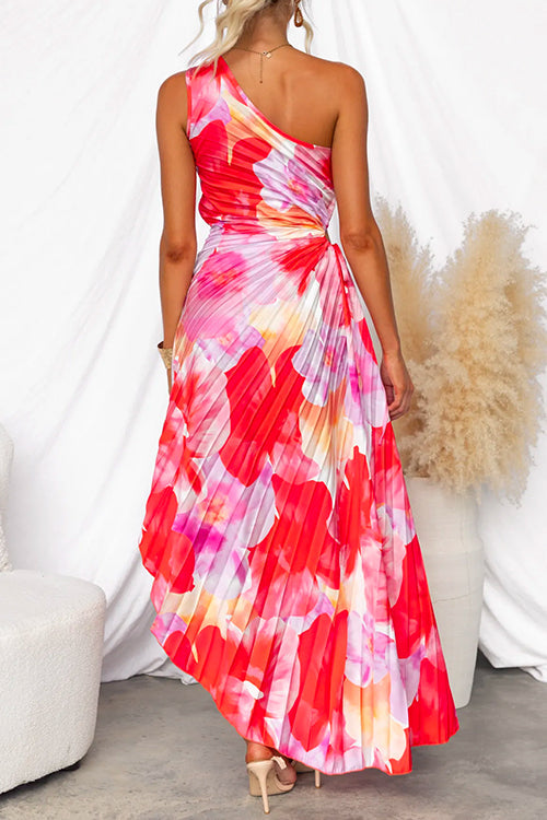 Odette - Pleated One-Shoulder Dress