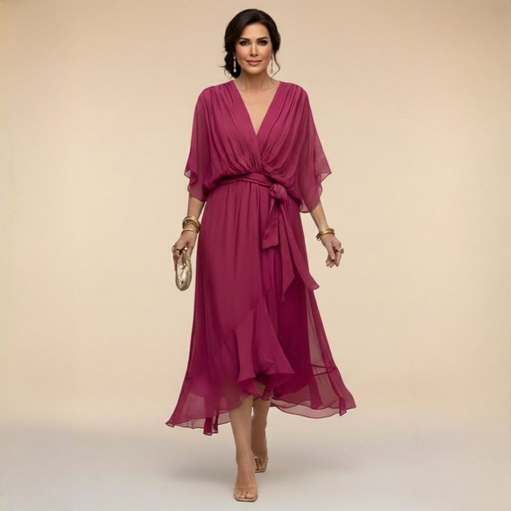 Cleve | Flowing V-Neck Silhouette Dress