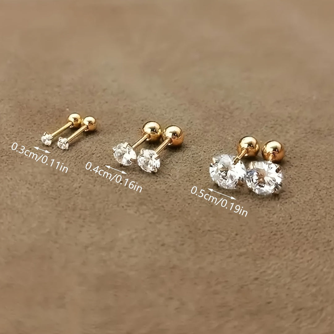 Set of 3 pairs of elegant earrings