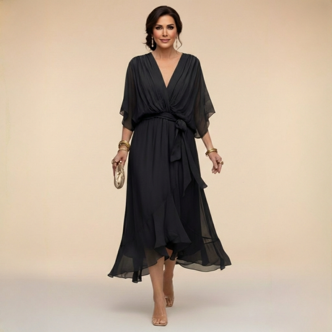 Cleve | Flowing V-Neck Silhouette Dress