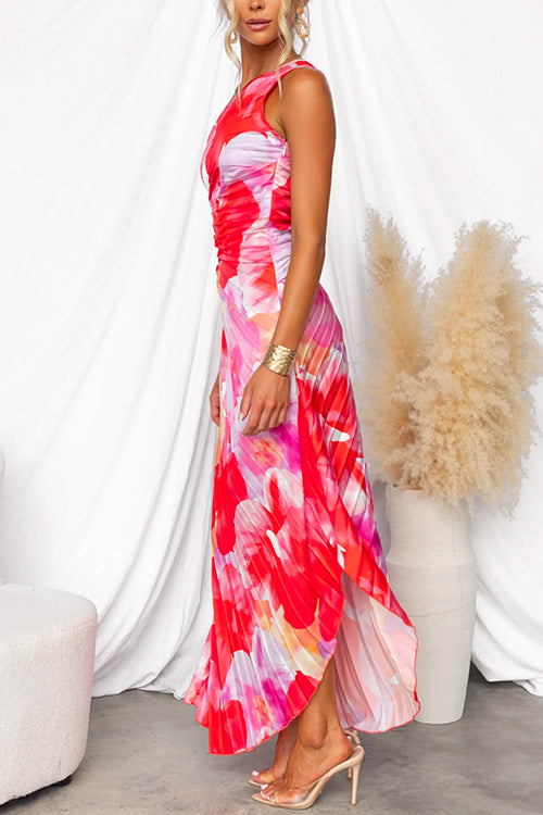 Odette - Pleated One-Shoulder Dress