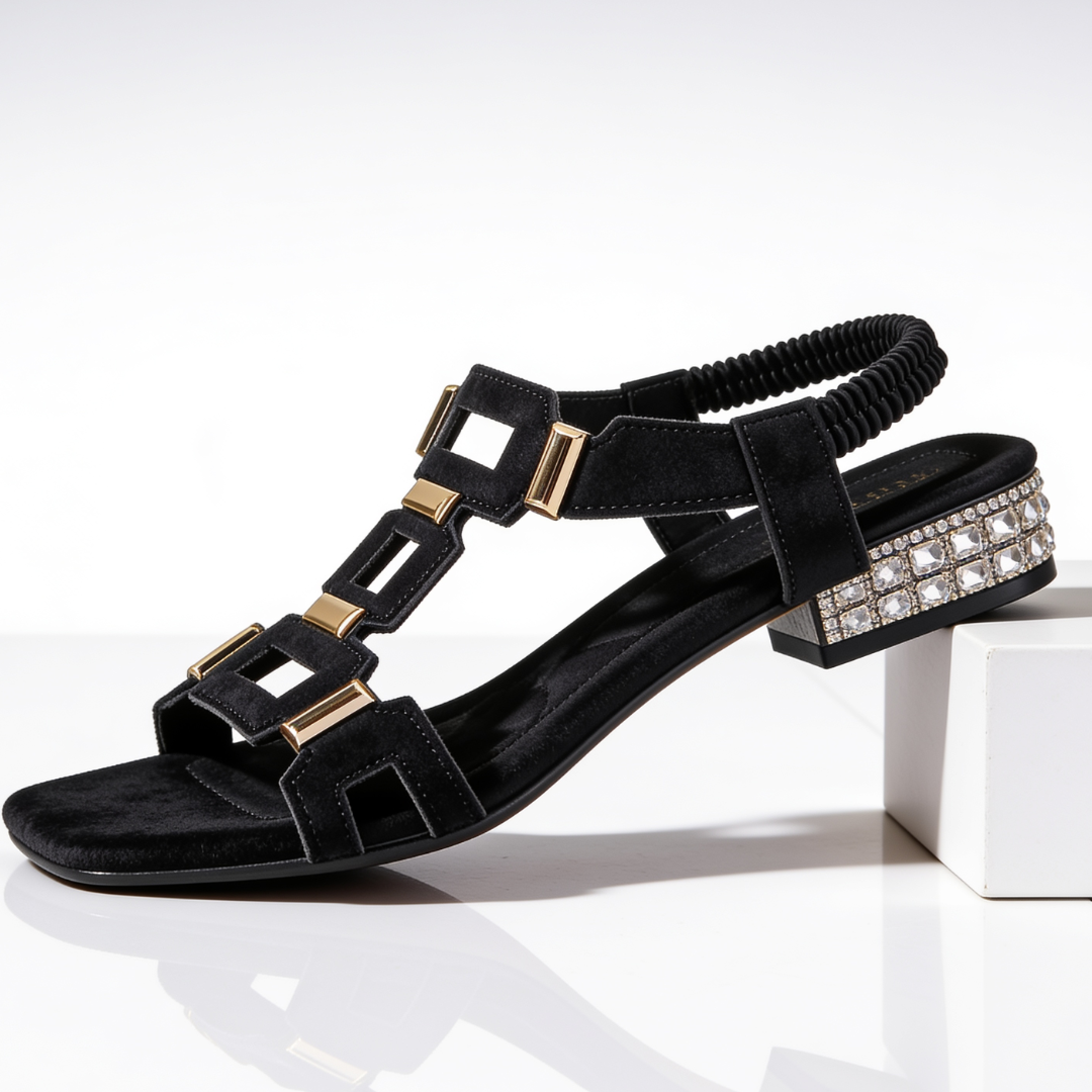 Bellina - Crystal Heel Sandals