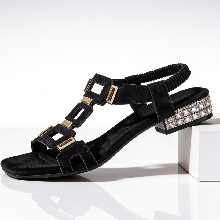 Bellina - Crystal Heel Sandals