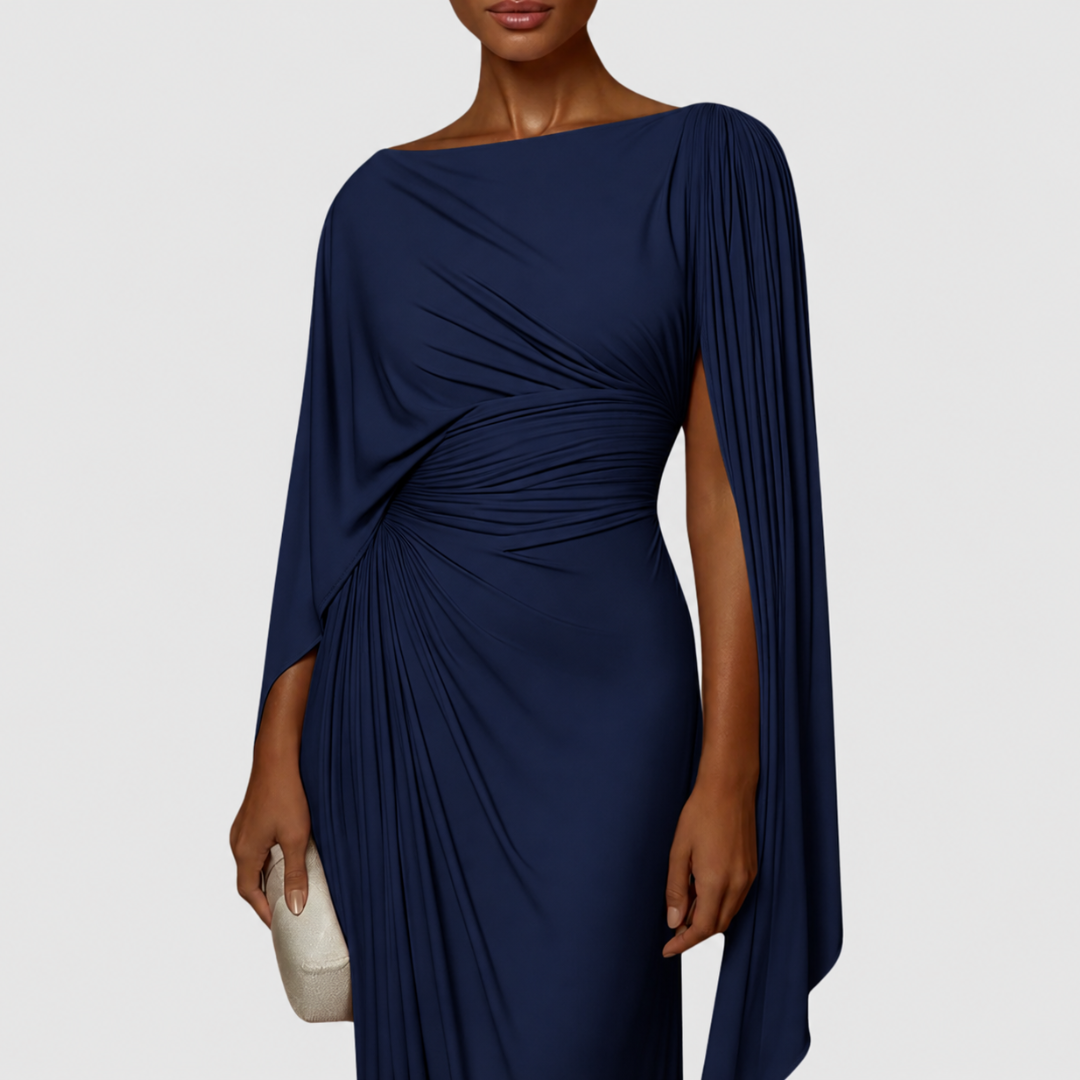 Danica - Pleated One-Shoulder Maxi Dress