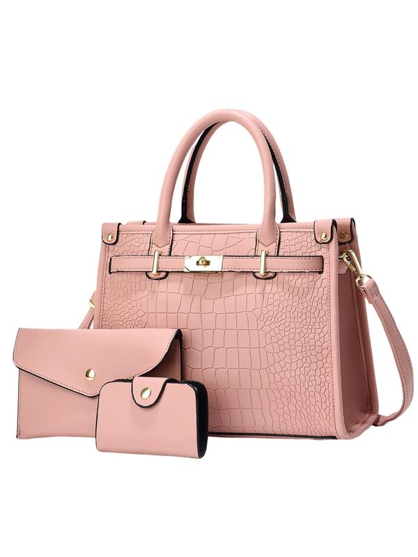 Viora │ Crocodile-Embossed Crossbody Handbag Set
