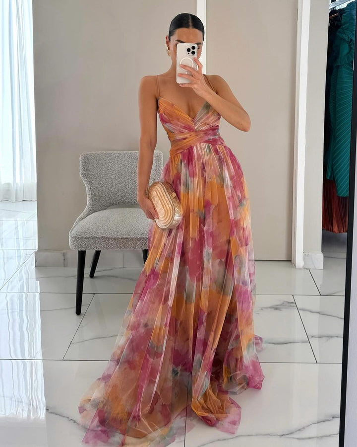 Priya - Enchanting Floral Print Maxi Dress