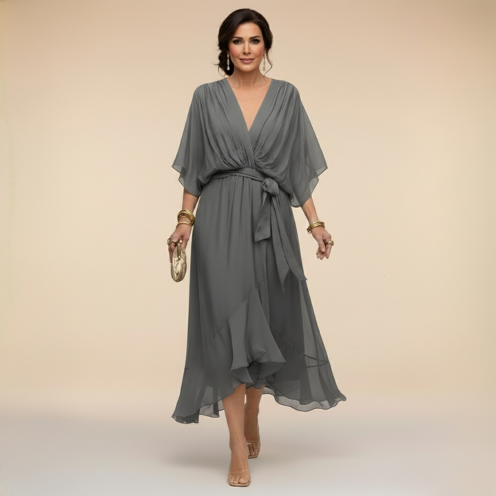Cleve | Flowing V-Neck Silhouette Dress