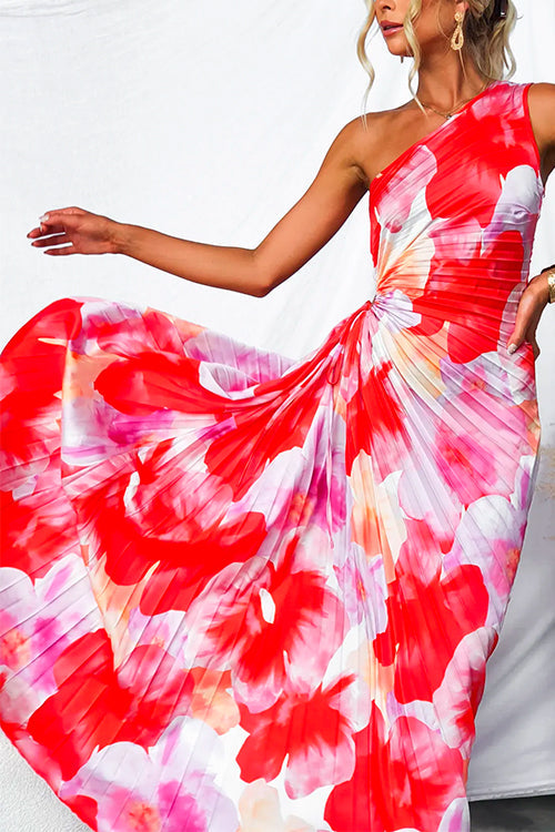 Odette - Pleated One-Shoulder Dress