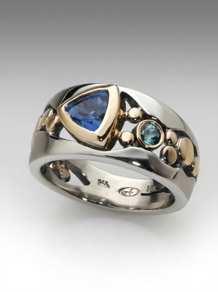 Vintage Ring with Blue Crystal