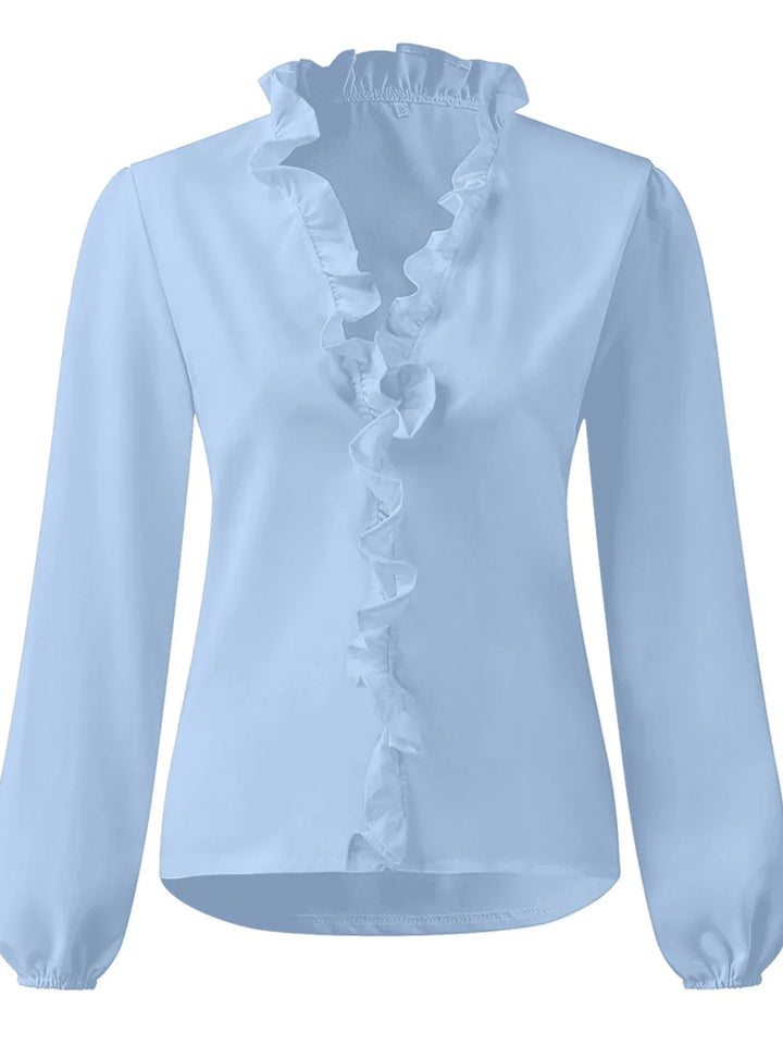 Maisie | Ruffled V-Neck Long Sleeve Blouse