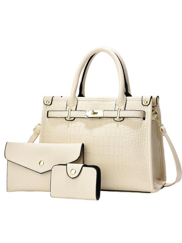 Viora │ Crocodile-Embossed Crossbody Handbag Set