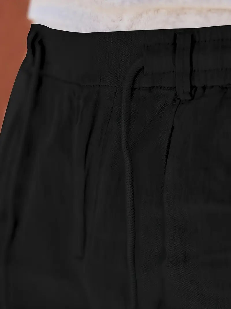 Rovello | WIDE LINEN PANTS WITH DRAWSTRING