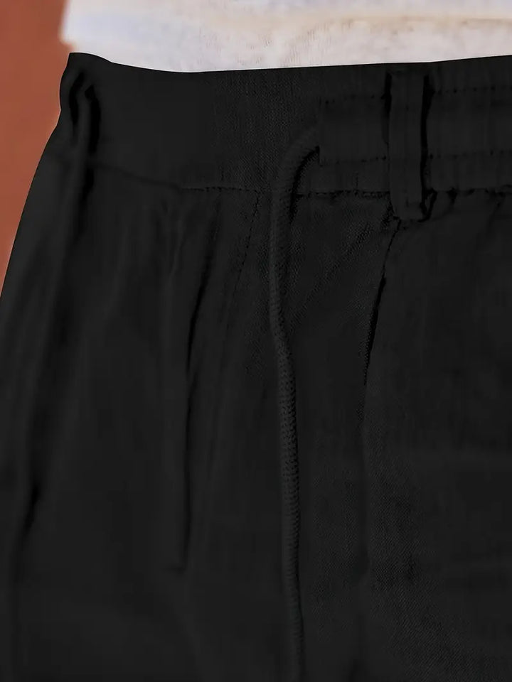 Rovello | WIDE LINEN PANTS WITH DRAWSTRING