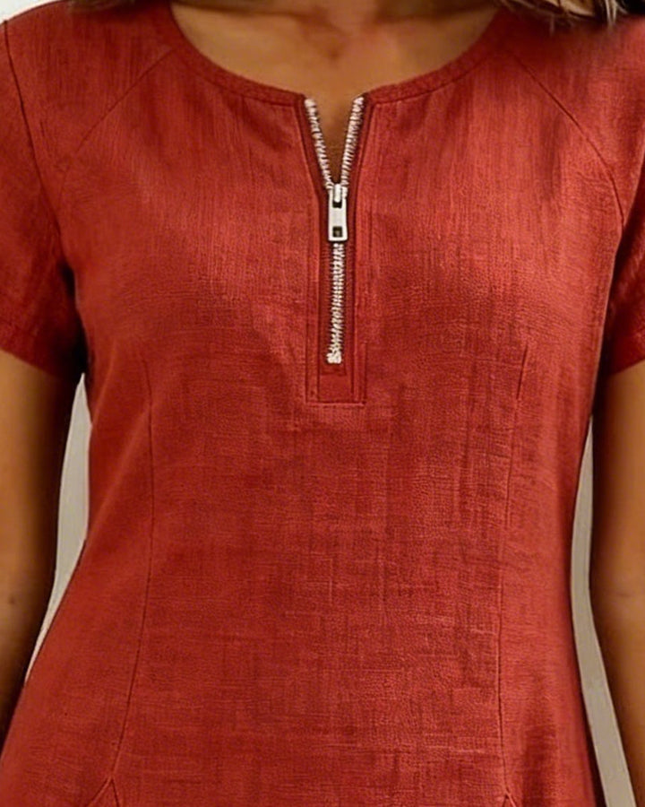 Margaux - Cotton-Linen A-Line Dress