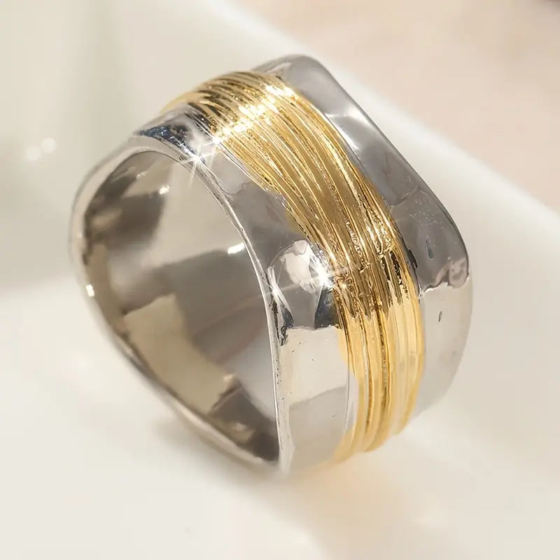 Two-Tone Ring | Silver & Gold