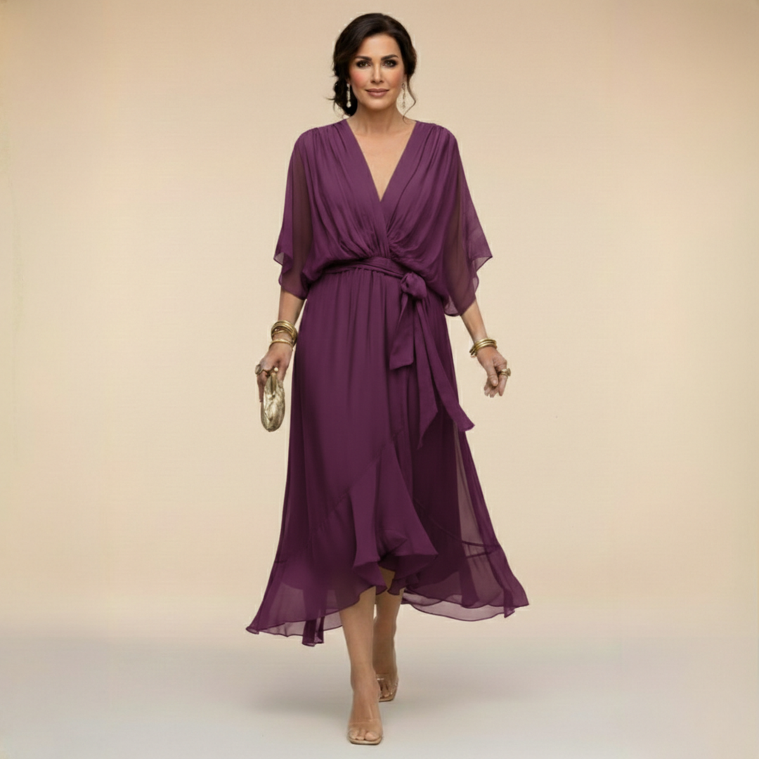Cleve | Flowing V-Neck Silhouette Dress