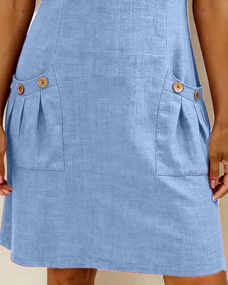 Margaux - Cotton-Linen A-Line Dress