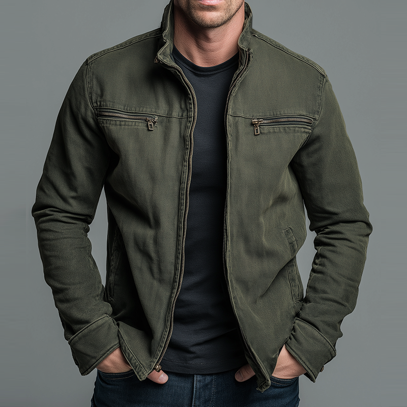 Tristan Vintage Cotton Zip Jacket