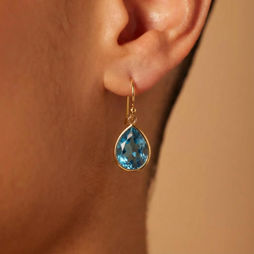 Nova Blue Crystal Drop Earrings