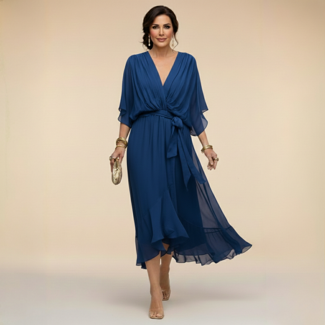 Cleve | Flowing V-Neck Silhouette Dress