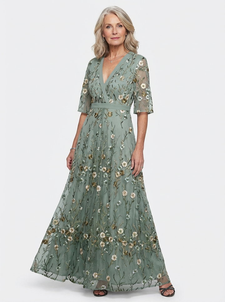 Amy™ | Elegant Maxi Dress with Floral Pattern