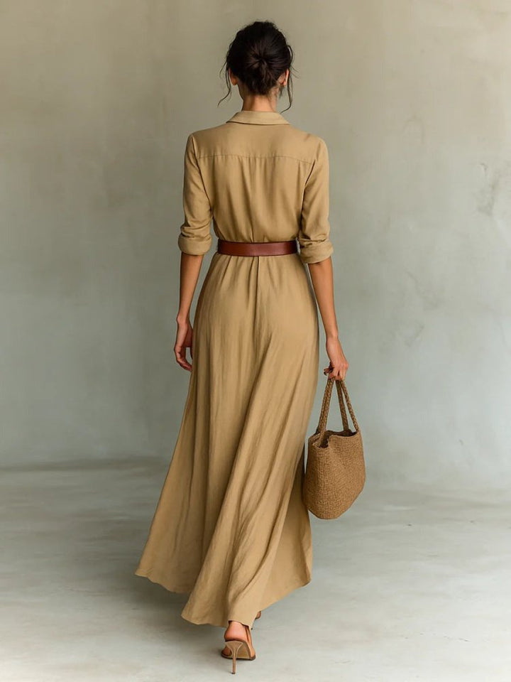 Aurelia | Dress with long sleeves and lapels